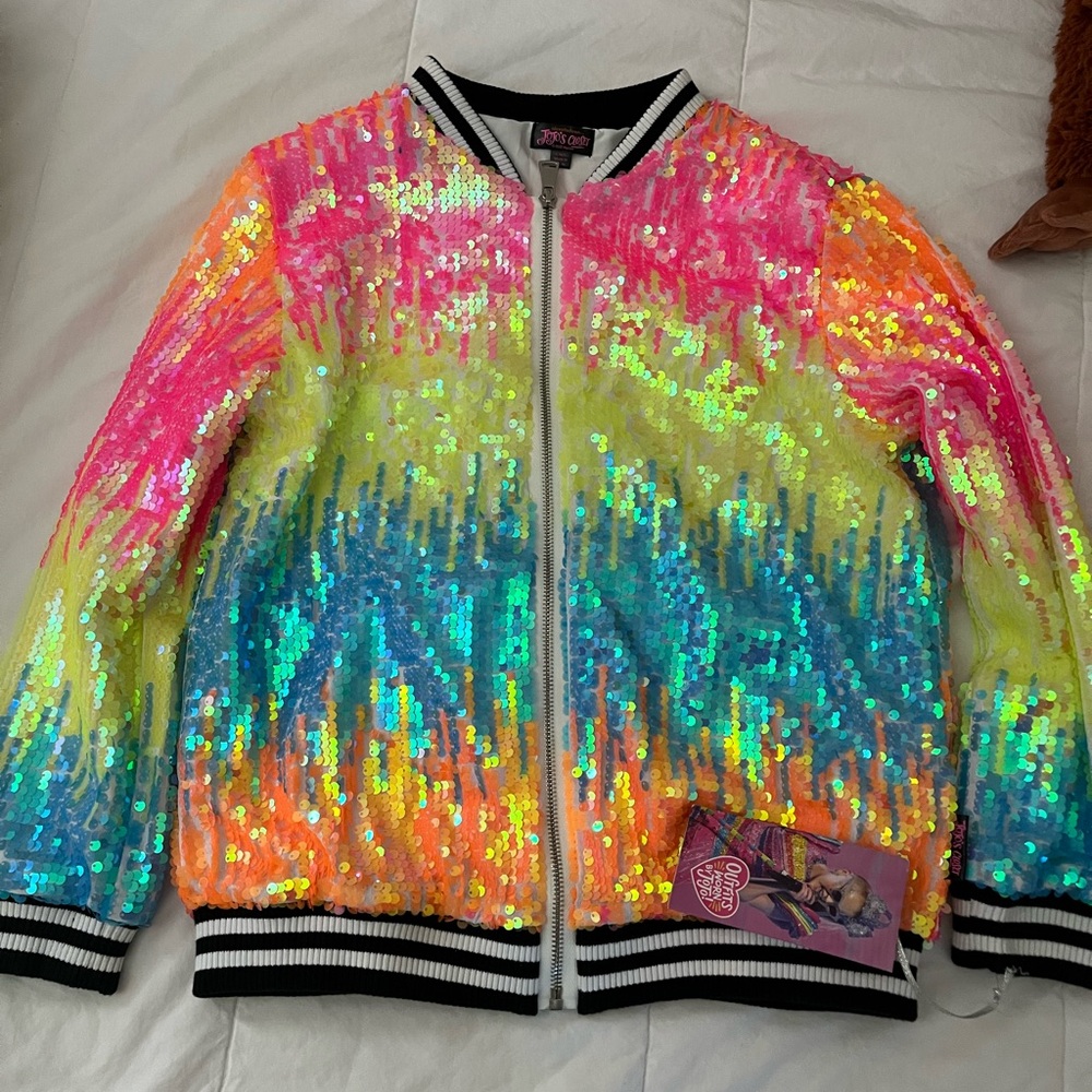 Jojo Siwa Colorful Sequin Kids Jacket Brand New LX 14/16